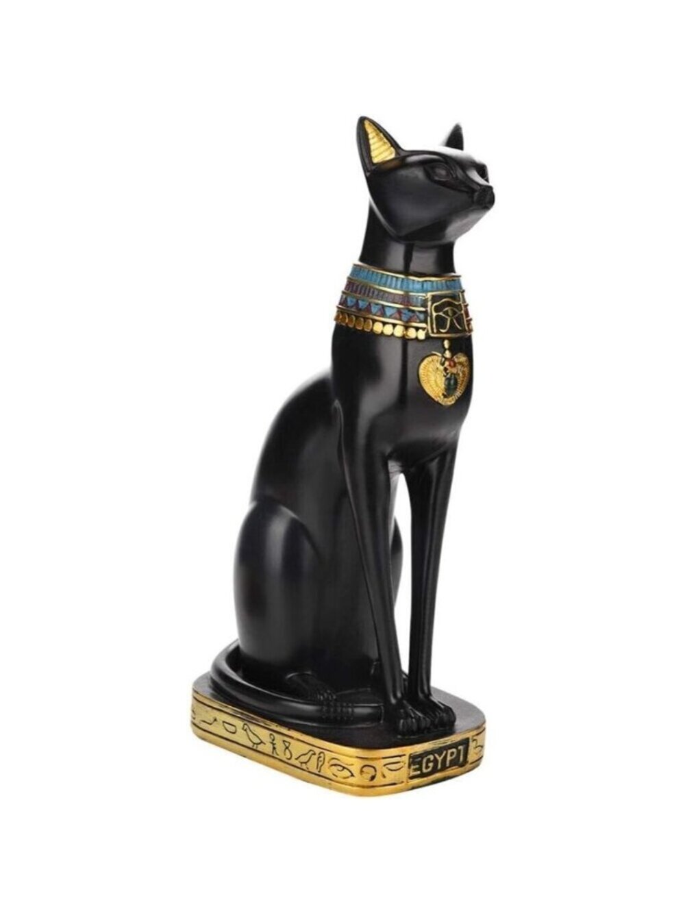 🆕 Egyptian Cat Resin Statue Handcrafted Sculpture Decoration Ancient Exotic